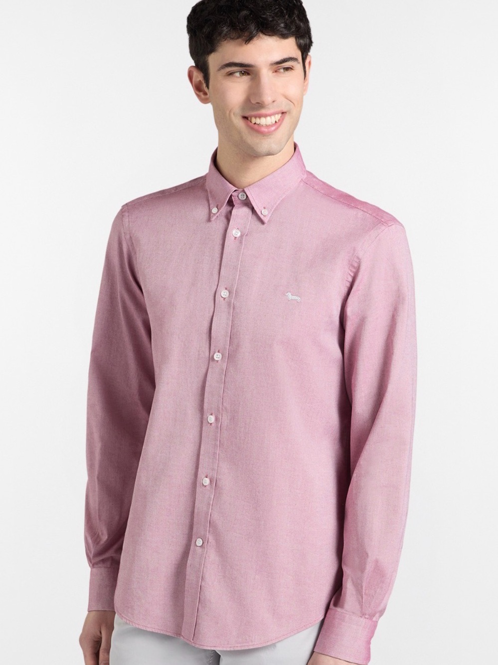 Harmont & Blaine Oxford Button Down Shirt Regular Fit Pink Red M NWT